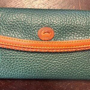 Dooney & Bourke Green and Tan Leather wallet